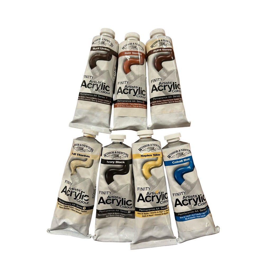 Winsor & Newton Finity Acrylic Paint Lot 7 Tubes Earth Tone Colors